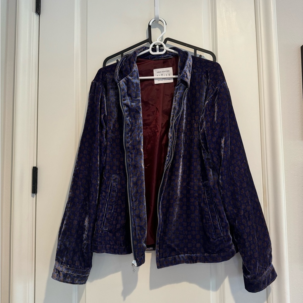 Urban Outfitters Funky Blue Pattern Zip Up Jacket
